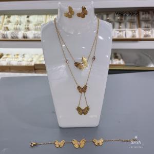 Quality Wedding 14k Gold Stainless Steel Necklace With Butterfly Pendant wholesale