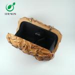 Private Logo Handmade Wooden Clutch Bag Women Party Bag With Hard Surface