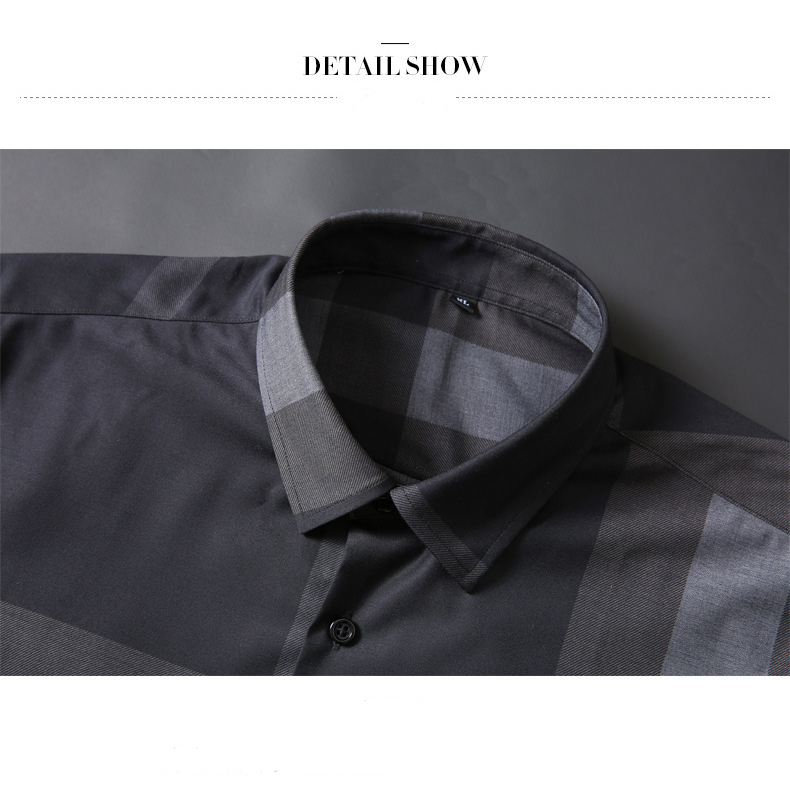 Plus Size Men's Dress Shirts in Solid Color Poplin Fabric with Covered Button Closure