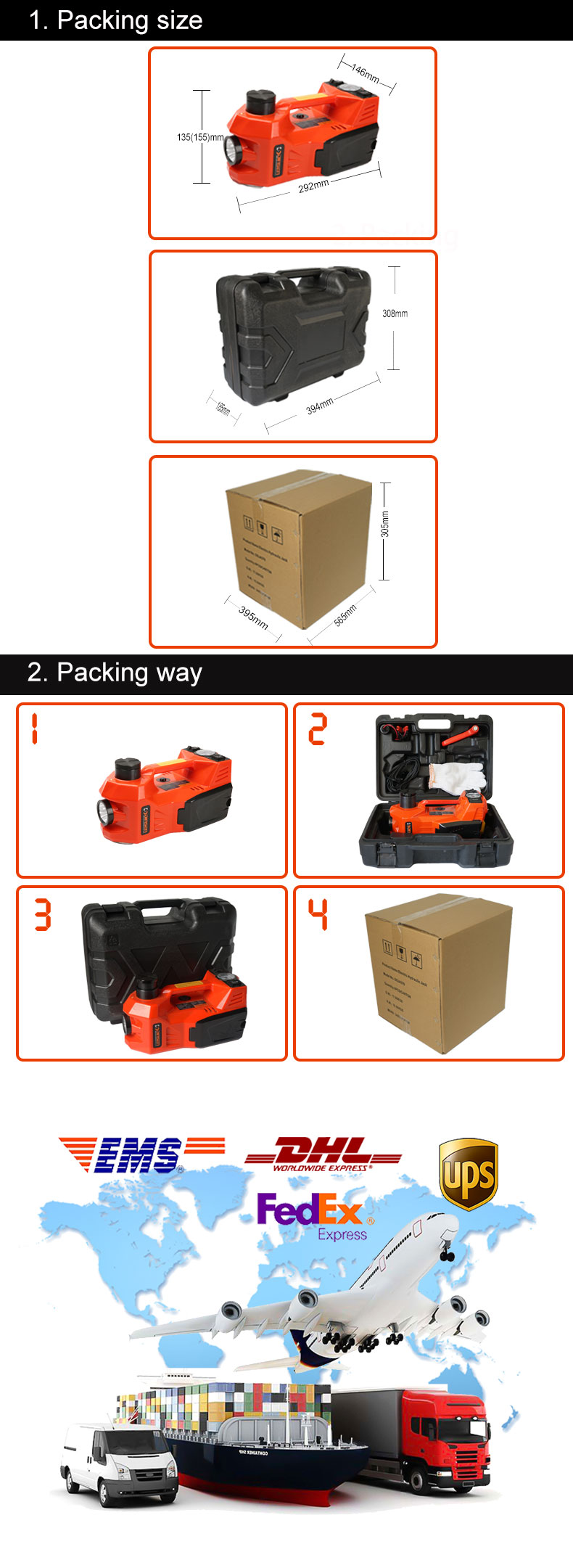 450mm Electric Hydraulic Car Jack , 12v Portable Hydraulic Floor Jack