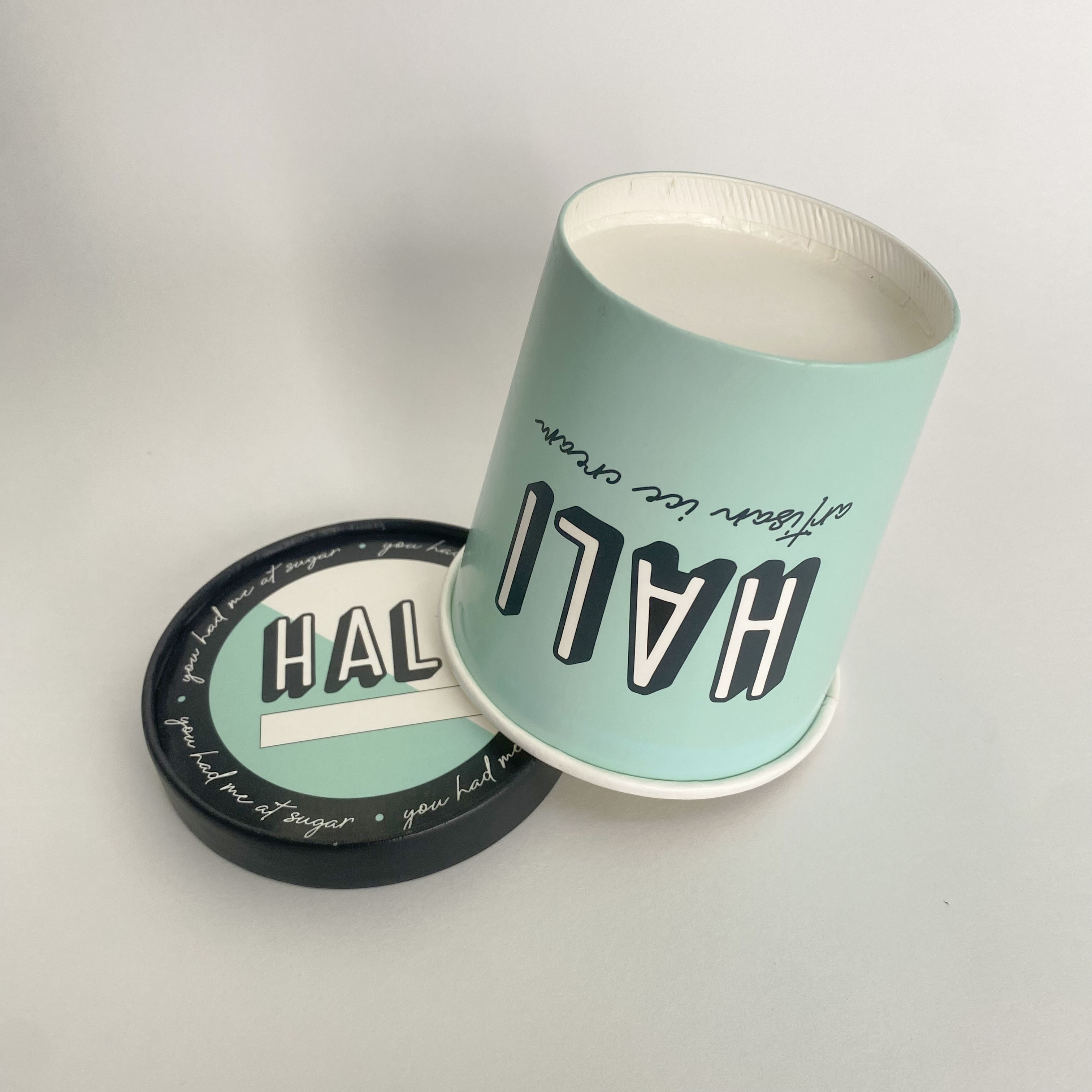 500ml Eco Friendly Ice Cream Tubs With Lid Single Wall 16 Oz Containers