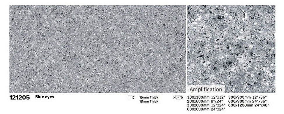 Wear-Resistance Full Body 24"X48" Blue Floor Porcelain Paving Tile For Outside Courtyard