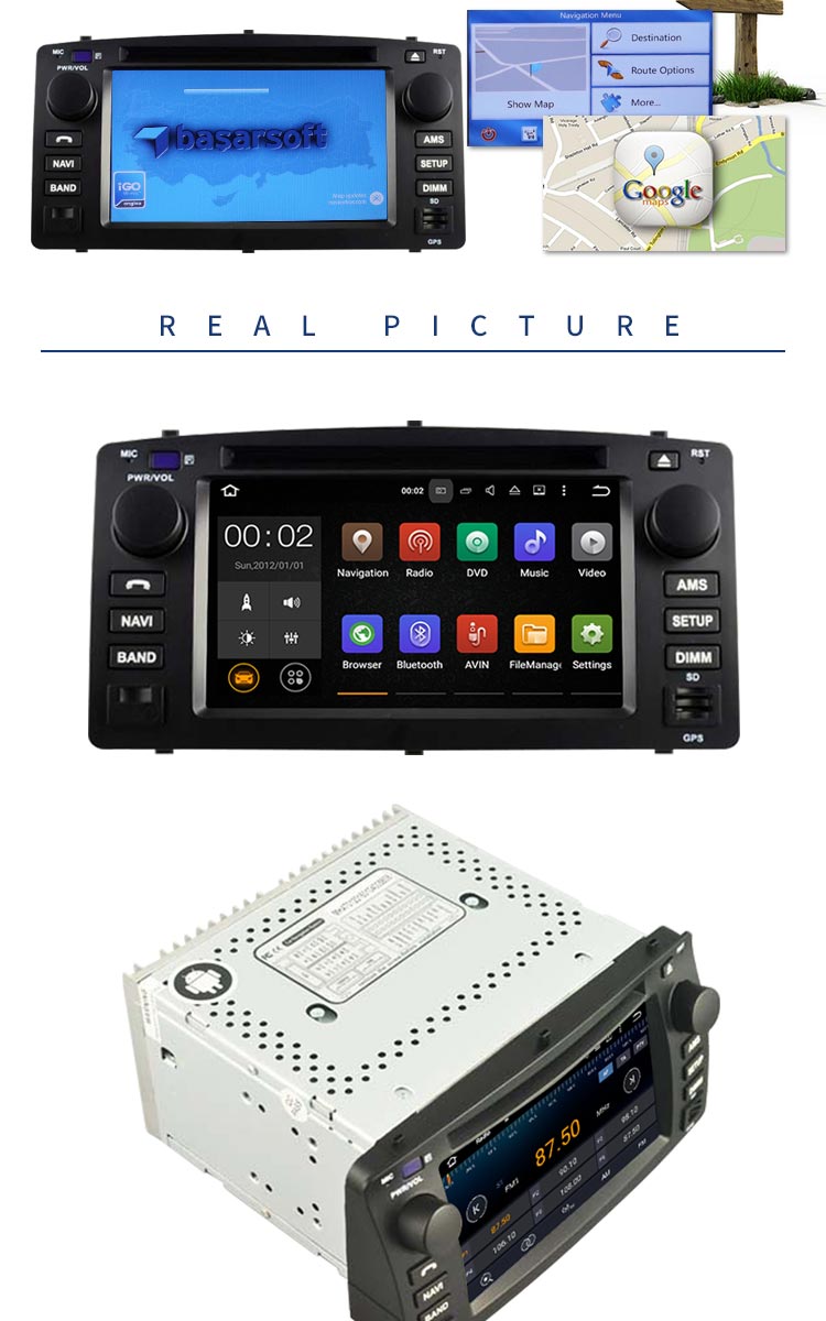Radio GPS Navigation Android Car DVD Player With Android 7.1 SD USB Stereo