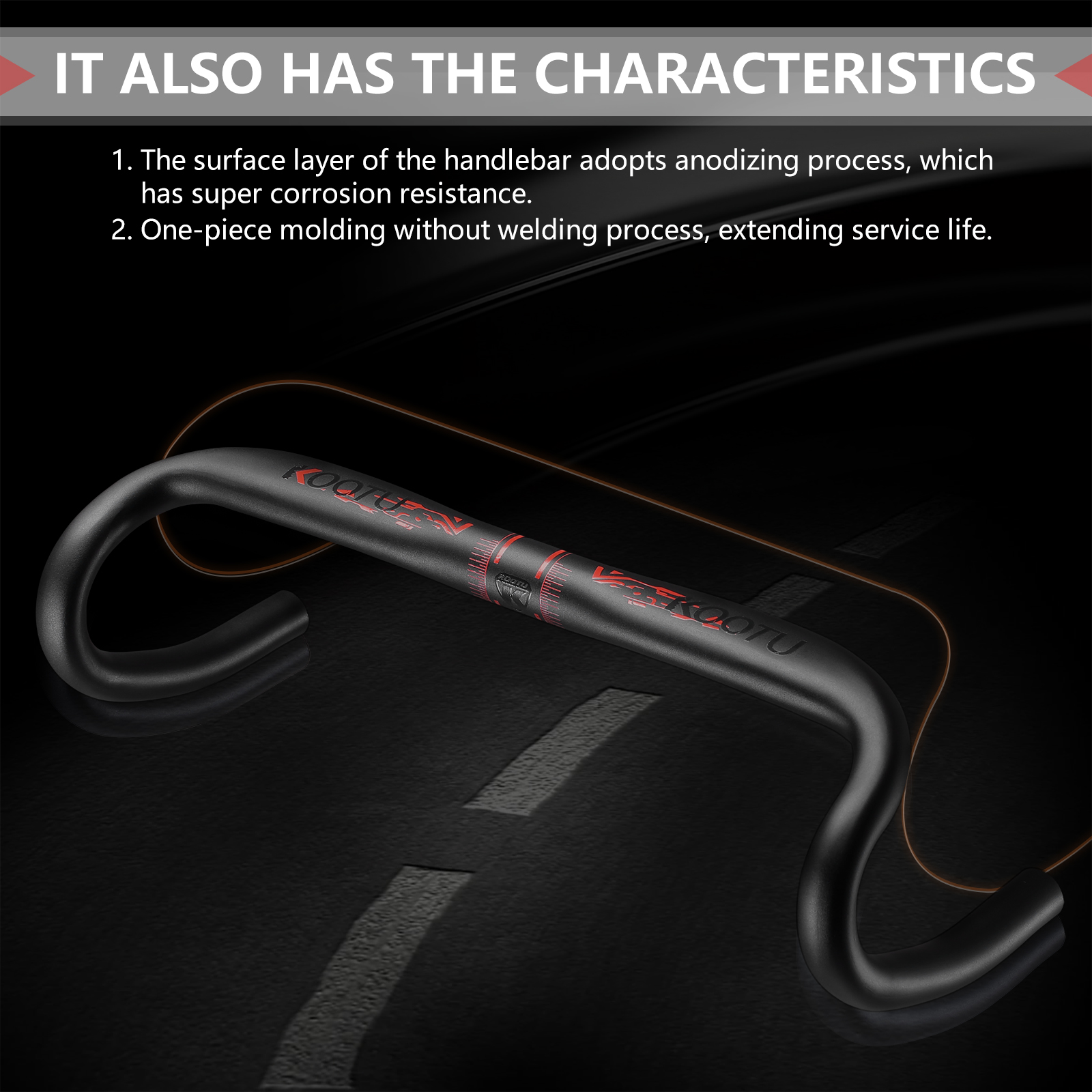 Aluminum Alloy Road Bike Handlebar 31.8 X 440mm CE certificate