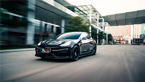 FPR 2019 Spoiler For Tesla Model 3 Body Kit 2022 ACP Style Front And Rear Bumper
