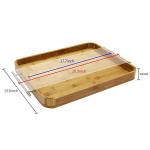 Professional Rectangle Bamboo Serving Tray Food Tray With Stainless Steel Handle