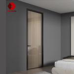 Powder Coated Aluminum Casement Door Glass Slim Narrow Frame