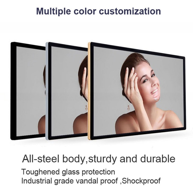 4K UHD 75" inch LCD LED Monitor for Wireless WIFI network Android advertising totem signage display support HDM1 DP VGA inputs