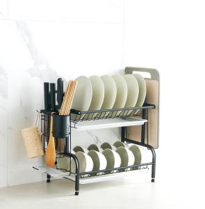 Quality Sustainable Kitchen Storage Shelves 2 Layers Drawer Style Flavour Bottle Rack Black Finfished wholesale
