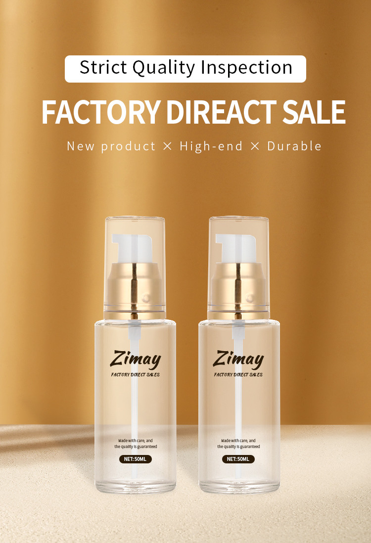 50ml Empty Frosted Glass Lotion Spray Bottle With Pump Cosmetic Packaging