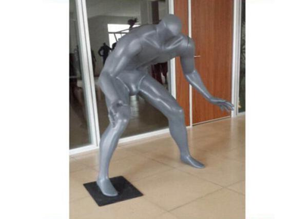 Gray Adults Sports Plus Size Retail Display Mannequins Fiberglass For Shopping