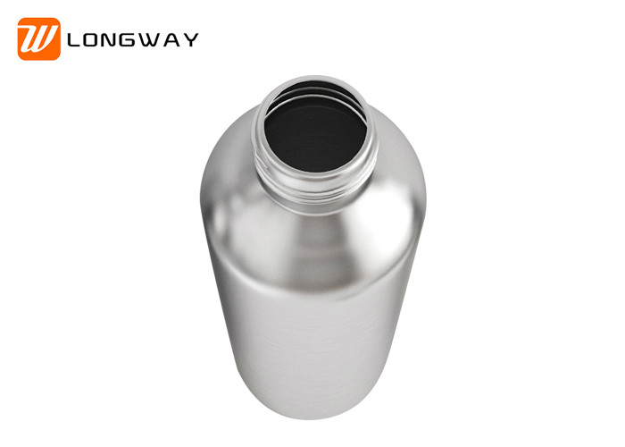 Round Silver Aluminum Cosmetic Containers , OEM Lotion Pump Bottle 250ml