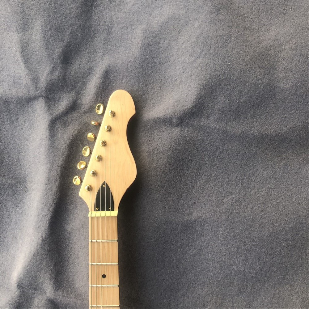 Factory custom made high quality water shaped white electric Jazz guitar support drop shipping free shipping