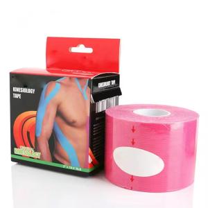 Quality PINK Color Kinesiology Tape Medical Muscle Tape 5cmx5m Reduce Pain CE ISO Approved wholesale
