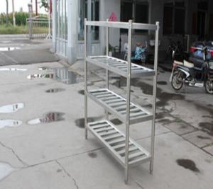 Quality Anti - Rust Metal Shelving Racks Kitchen Punched Pan Rack Detachable Four Deck wholesale