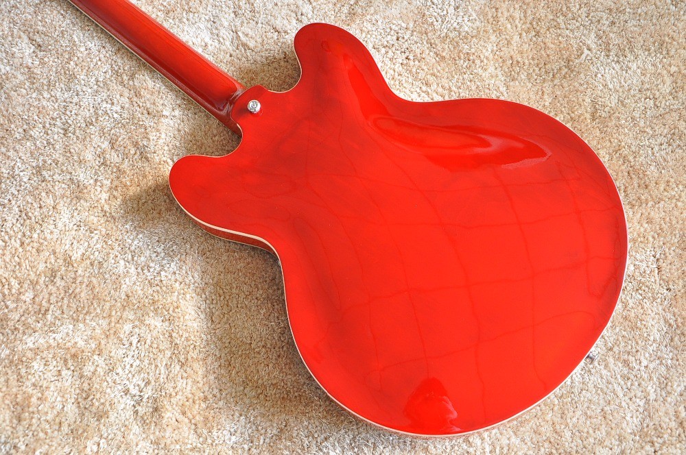 Factory supply Red G es335 electric jazz guitar semi-hollow arched top ES 335 jazz guitar