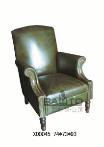 Quality antique style club green leather single sofa furniture,#XD0045 wholesale