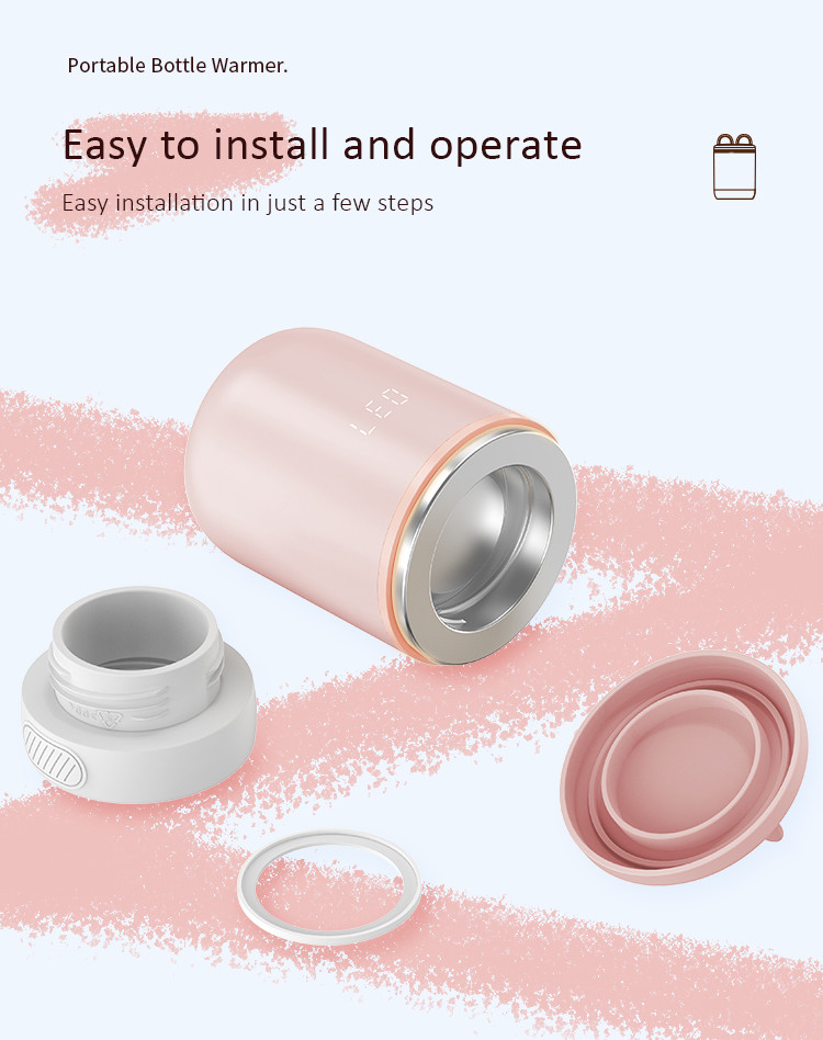 Quick Heating Infant Bottle Warmer 3 Mins Warming Breast Milk On The Go Temperature Control