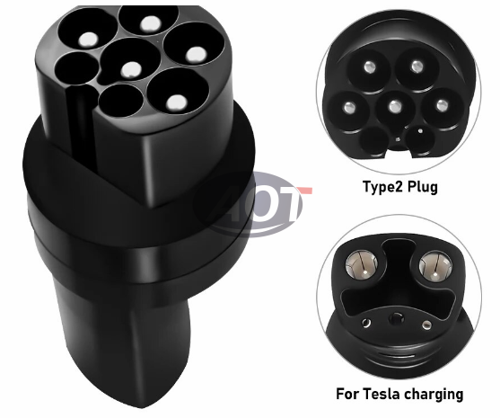 Thermo Plastic Type 2 to Tesla EV Adapter for Tesla Model S/X/3/ Electric Vehicle Charging Connector