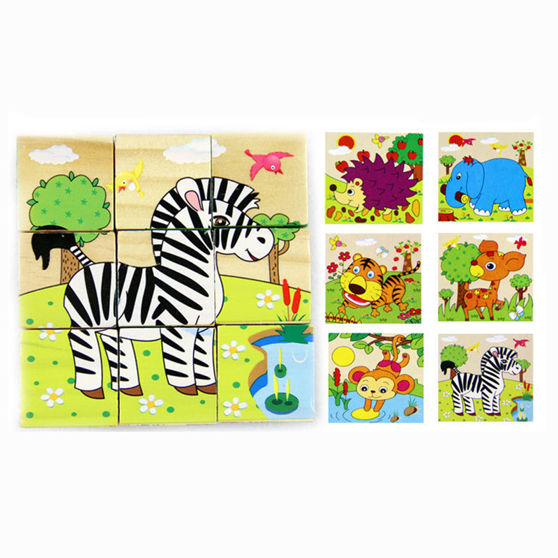 3.5cm Fruit Wooden Blocks Toys Animal Puzzle Blocks For Kids