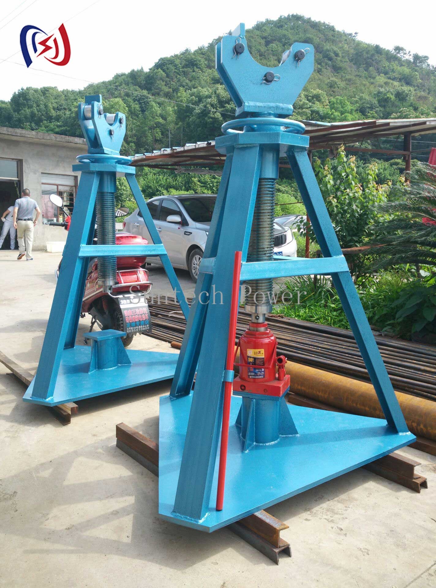 Hydraulic Column Type Cable Reel Stand Jack Rope Reel Stand Heavy Load