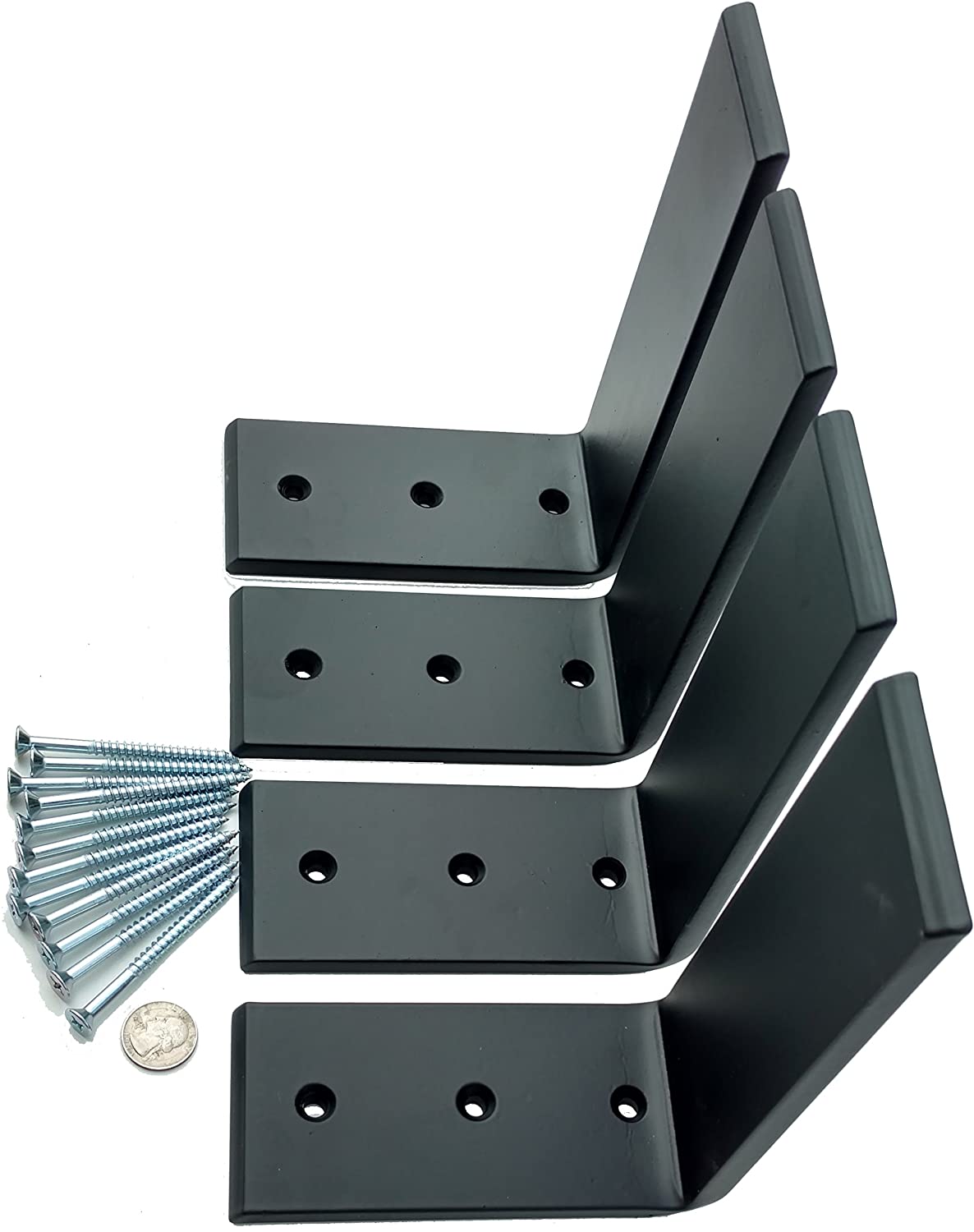 Heavy Duty Black Steel 6" x 8" Countertop Support Brackets