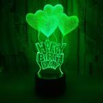 New Happy Birthday Romantic Valentine Heart 3D night Light gift Creative Touch