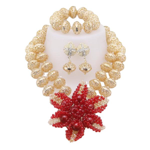 New fashion African Beads Jewelry Sets Senegal/ghana Wedding Handmade Jewelry