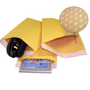 Quality Kraft Yellow Bubble Wrap Envelope / Kraft Paper Mailers UV Proof 175x260mm #D wholesale