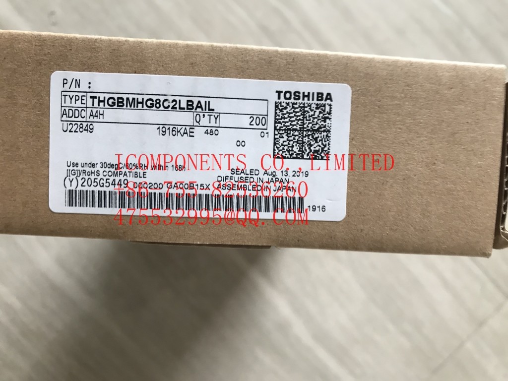 THGBMJG8C2LBAIL Toshiba eMMC Flash Card 32G-byte 3.3V Embedded MMC 153-Pin WFBGA