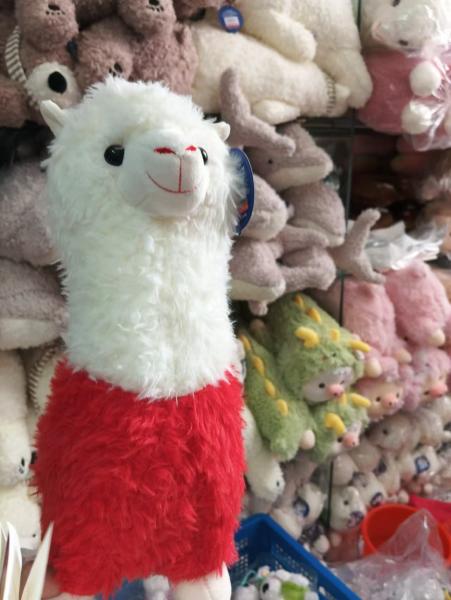 Plush toys stuffed dolls holiday gifts cute cartoon animal toys alpaca white and