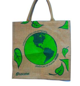 Quality Water Proof Paste Green Earth Gunny Bag, Handle Cotton Weaving Reusable Carrier Bags wholesale