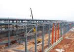 Wire Mesh Roof Steel Frame Warehouse , Welded Industrial Steel Buildings