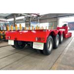 Hydraulic Detachable Gooseneck Semi Truck Lowboy Trailer , Heavy Machine