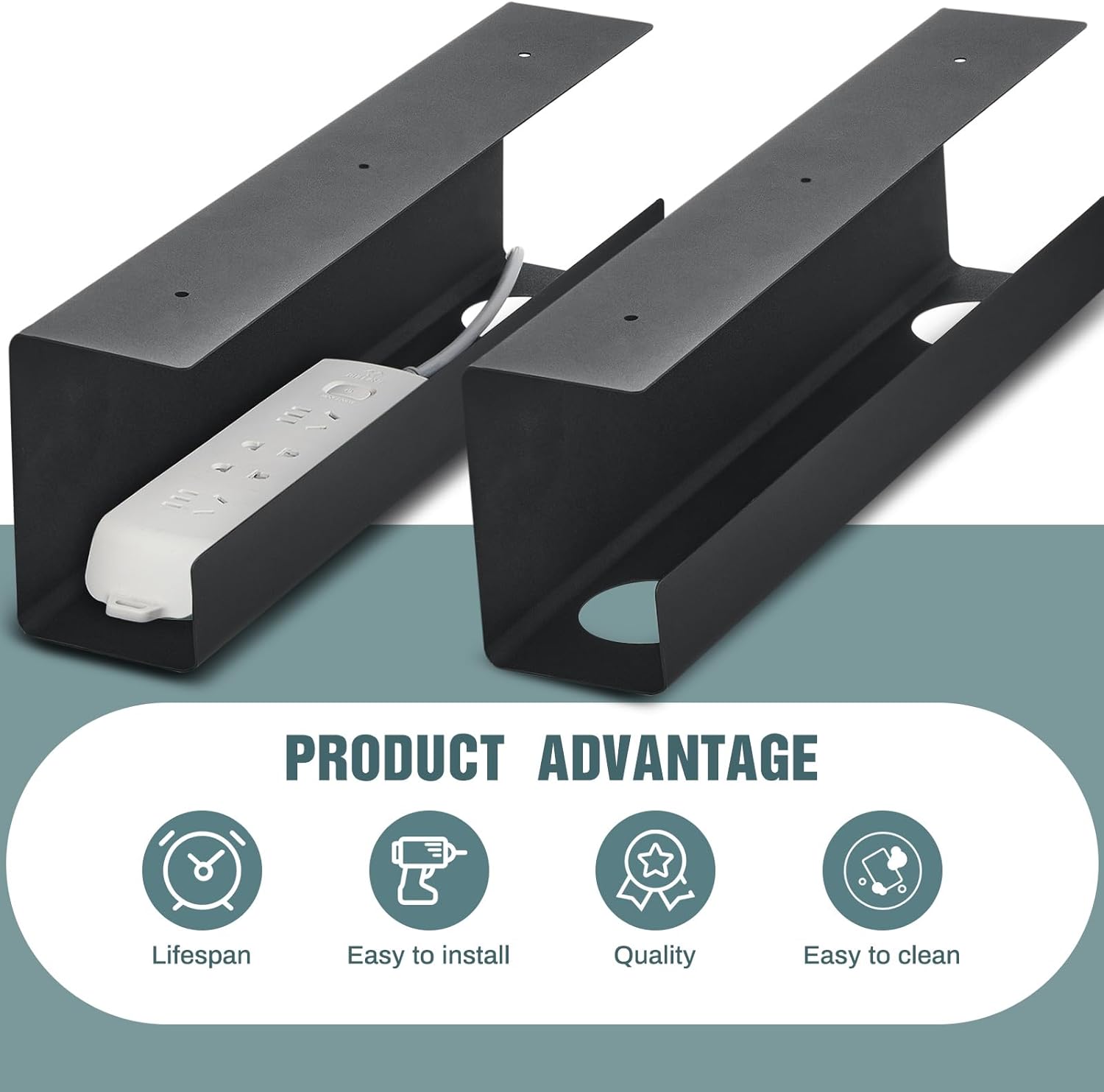 Carbon Steel Under Desk Cable Management Tray Mount Cord Wire Cable Tray for Desk