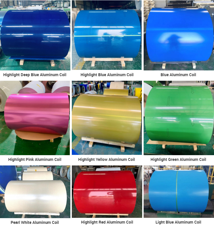 1060 3003 3004 5052 PE Pvdf Prepainted Color Coated Aluminum Coil Sheet Roll Strip