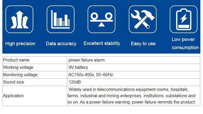 High Volume Low Cost 120dB 220V Power Failure Alarm for Hotel