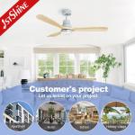 Solid Wood Smart 110v Color Changing Ceiling Fan Remote Control AC Motor