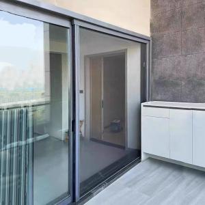 Quality Aluminium Profiles Trackless Sliding Patio Screen Door Black wholesale