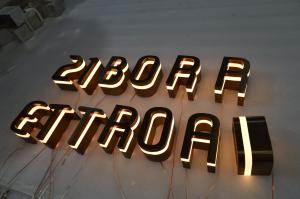 Quality 3D Acrylic LED Edge Lit Signs Brass / Chromed Wall Mounted wholesale