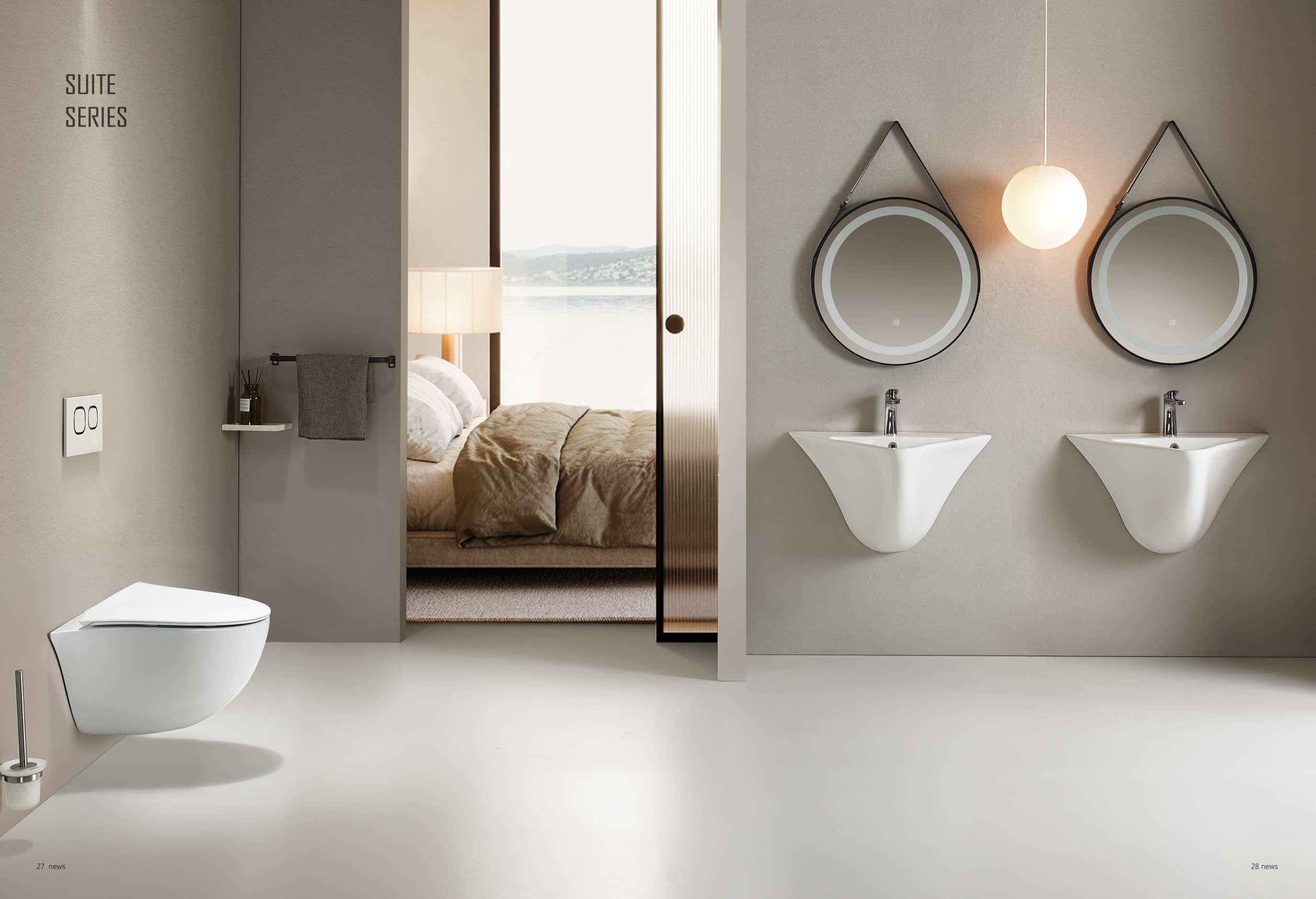 Solid Surface Ceramic Wall Hung Basin Bathroom Funiture Antibacterial