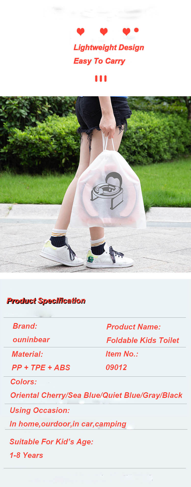 Ocean Blue Oriental Cherry Baby Potty Seat with Customized Logo