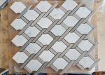 White marble hexagon mosic tile 10mm Thickness For Bathroom / Kitchen