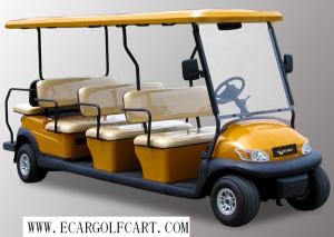 Quality Yellow 12 Passenger Golf Cart , Electric Shuttle Bus For Tourist Resort wholesale
