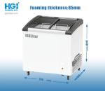 Commercial Curved Glass Ice Cream Chest Freezer Showcase 168 Liter