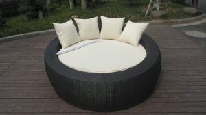 Quality Black Outdoor Rattan Daybed , Garden Patio Round Lounge Bed wholesale