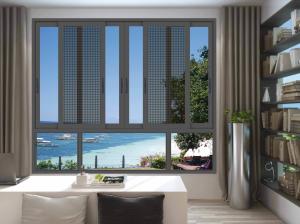 Quality Grey Aluminum Sliding Glass Windows Powder Coated For Hotel Villa office wholesale