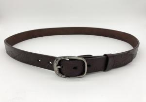 Quality Ladies Flower Leaves Embossed Leather Belt 2.2cm Width wholesale