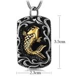 Women and Men Thai Sterling Silver Tag Vintage Style Goldfish Tag Necklace