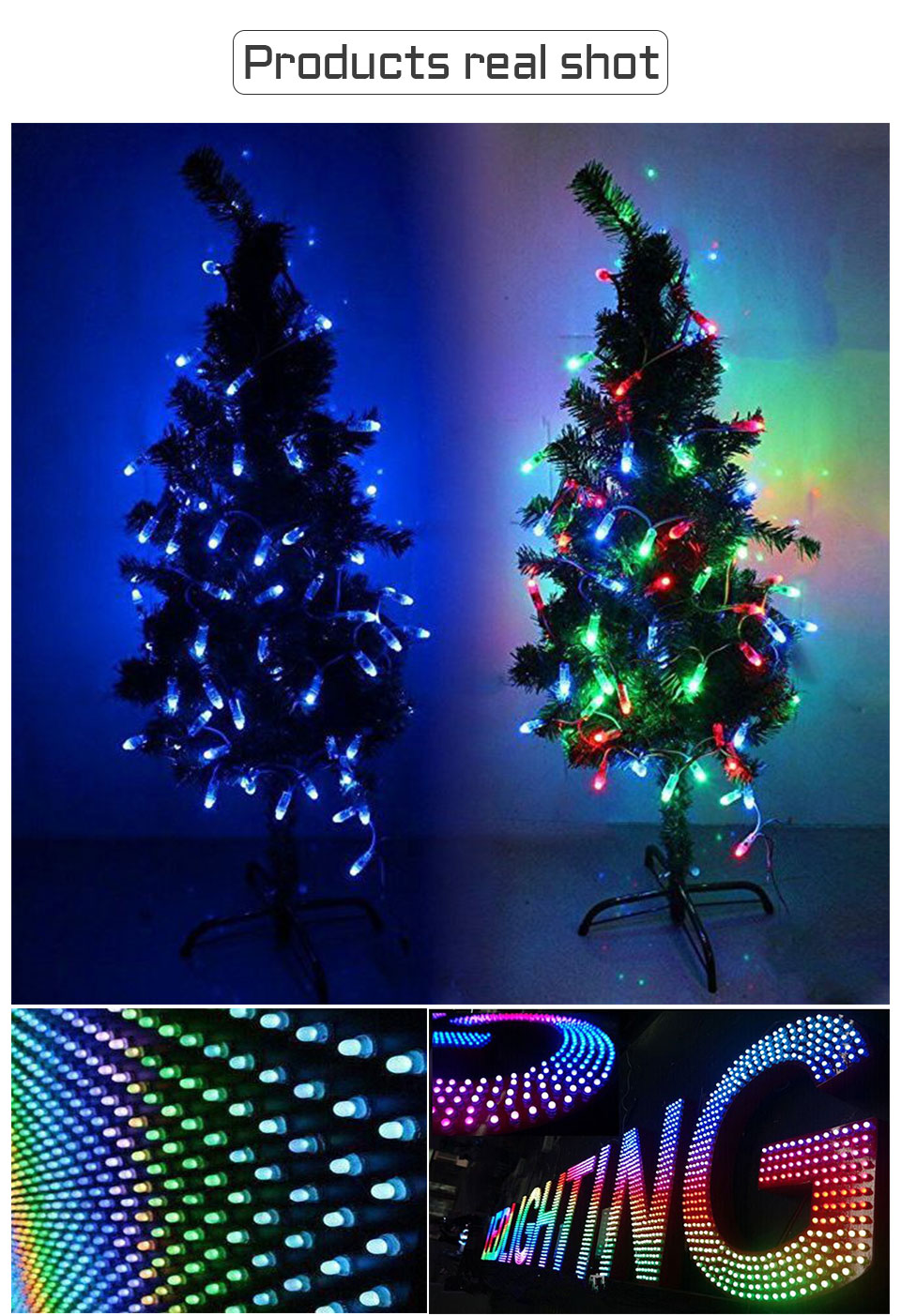 Waterproof RGB LED Pixel Strip Light Addressable WS2811 Full Color